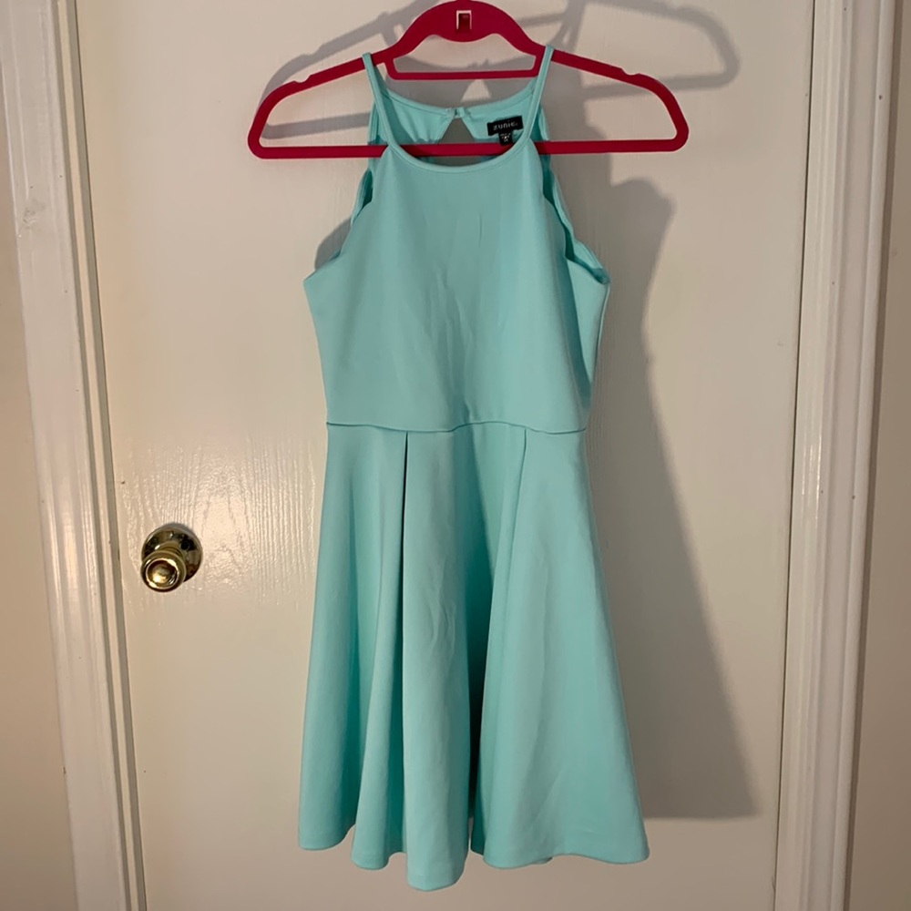Zunie girls EUC teal scalloped edge tank dress Size 14